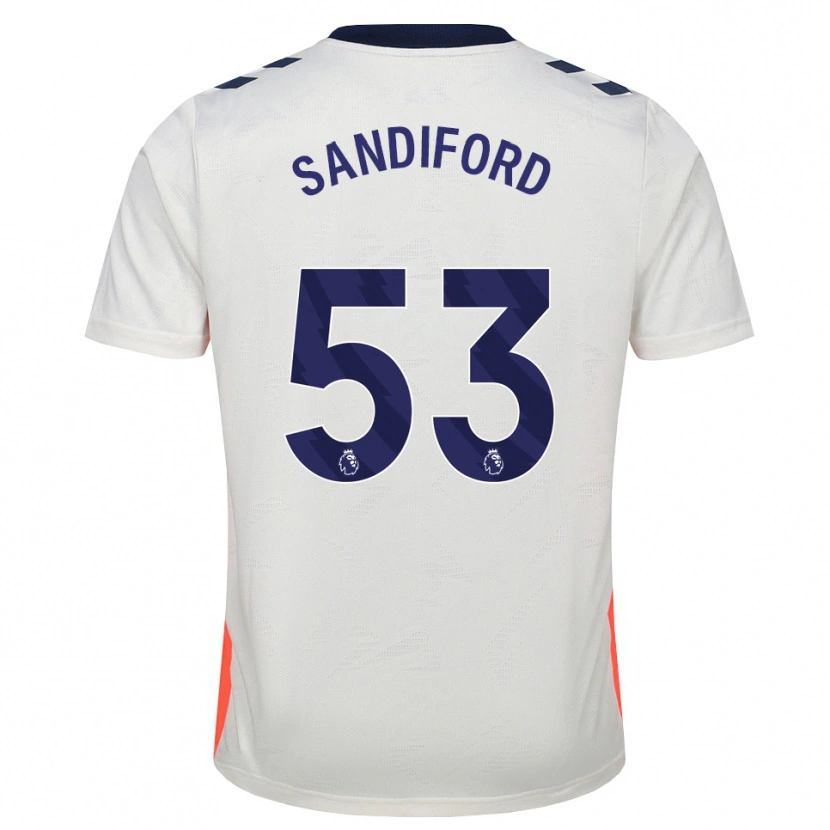 Danxen Niño Camiseta Greg Sandiford #53 Blanco Naranja Azul Real 2ª Equipación 2026/27 La Camisa