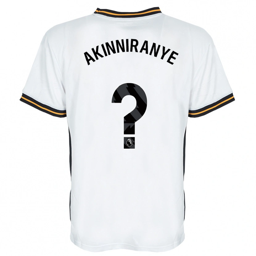 Danxen Niño Camiseta George Akinniranye #0 Blanco Naranja Negro 2ª Equipación 2026/27 La Camisa