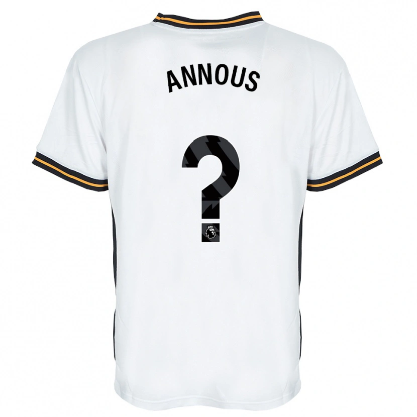 Danxen Niño Camiseta Brandon Annous #0 Blanco Naranja Negro 2ª Equipación 2026/27 La Camisa