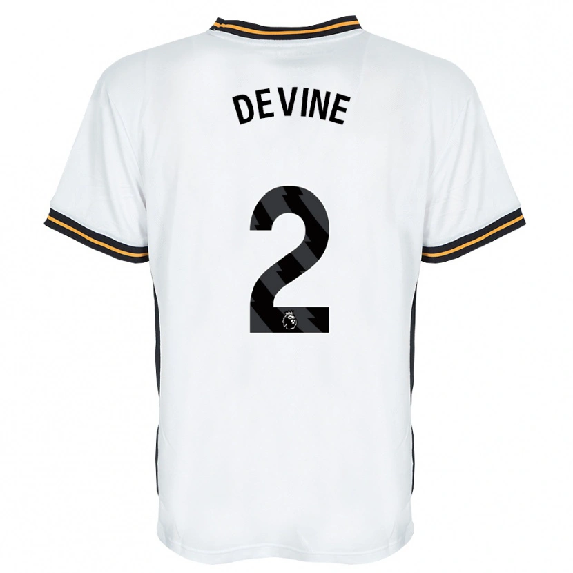 Danxen Niño Camiseta Ed Devine #2 Blanco Naranja Negro 2ª Equipación 2026/27 La Camisa