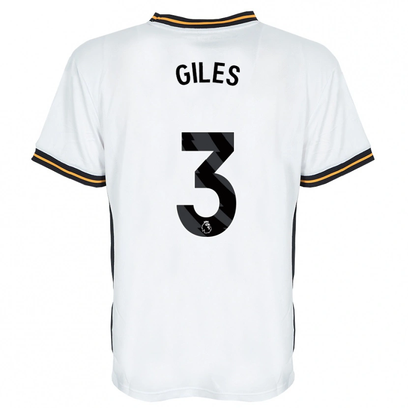 Danxen Niño Camiseta Ryan Giles #3 Blanco Naranja Negro 2ª Equipación 2026/27 La Camisa