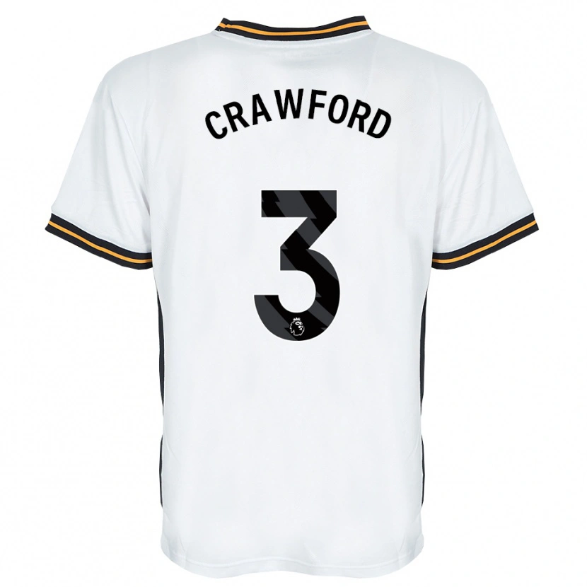 Danxen Niño Camiseta Jude Crawford #3 Blanco Naranja Negro 2ª Equipación 2026/27 La Camisa