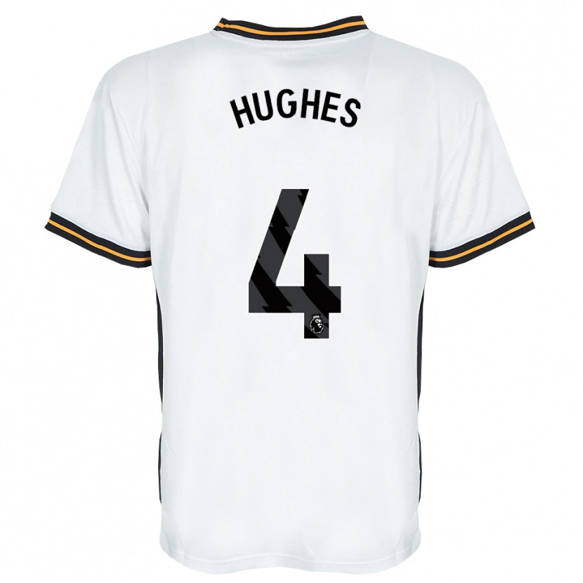 Danxen Niño Camiseta Charlie Hughes #4 Blanco Naranja Negro 2ª Equipación 2026/27 La Camisa
