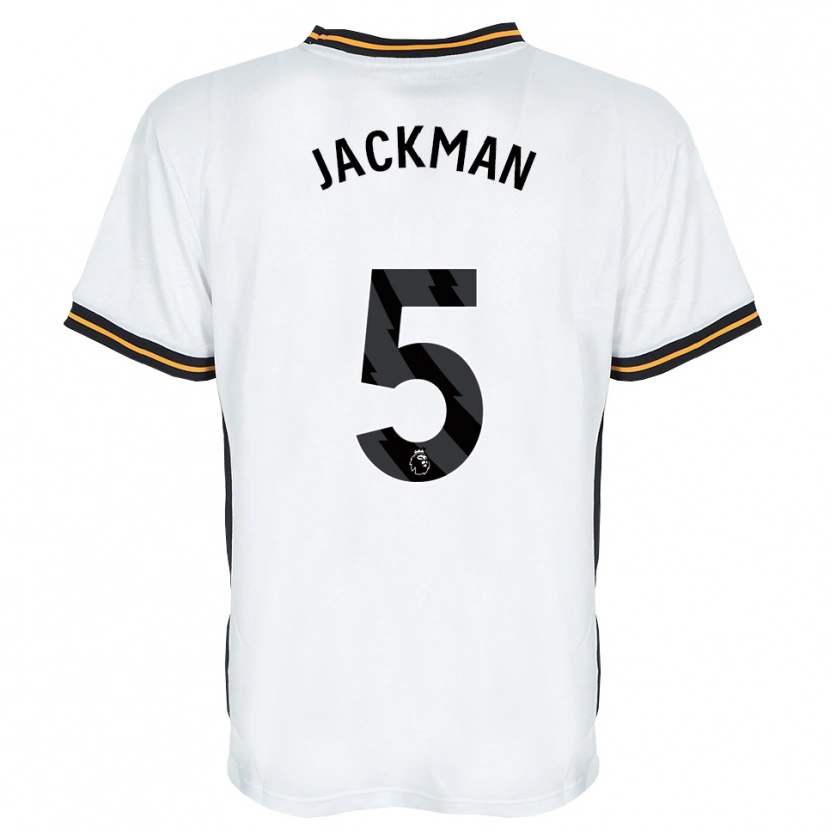 Danxen Niño Camiseta Ellice Jackman #5 Blanco Naranja Negro 2ª Equipación 2026/27 La Camisa