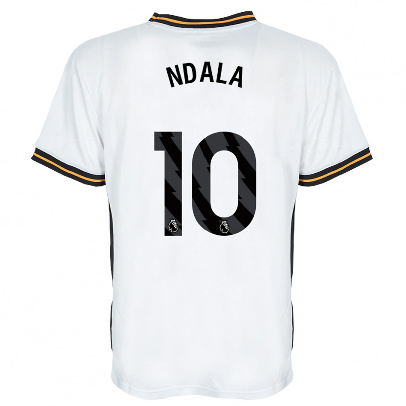 Danxen Niño Camiseta Joel Ndala #10 Blanco Naranja Negro 2ª Equipación 2026/27 La Camisa
