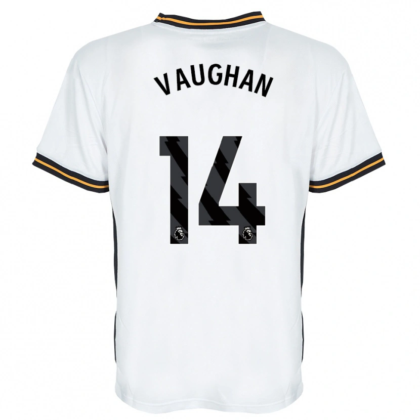 Danxen Niño Camiseta Harry Vaughan #14 Blanco Naranja Negro 2ª Equipación 2026/27 La Camisa