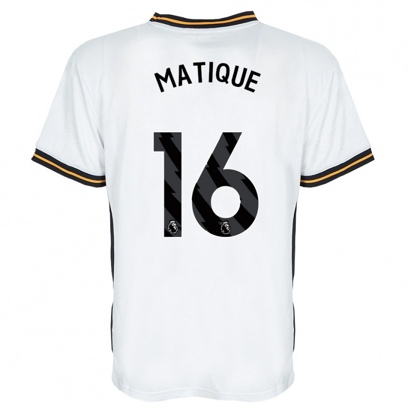 Danxen Niño Camiseta Albert Matique #16 Blanco Naranja Negro 2ª Equipación 2026/27 La Camisa