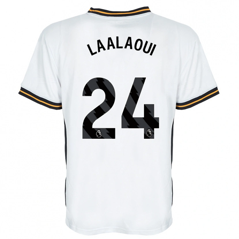 Danxen Niño Camiseta Reda Laalaoui #24 Blanco Naranja Negro 2ª Equipación 2026/27 La Camisa