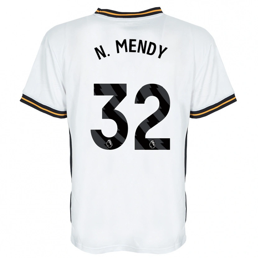 Danxen Niño Camiseta Nobel Mendy #32 Blanco Naranja Negro 2ª Equipación 2026/27 La Camisa