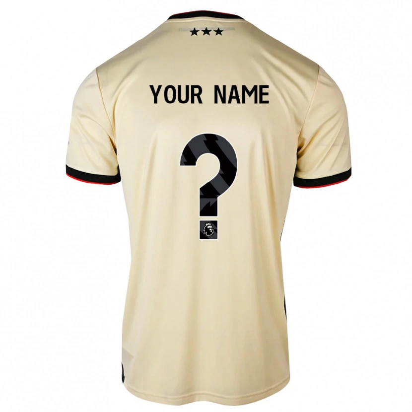 Danxen Niño Camiseta Su Nombre #0 Lemonchiffon Negro Rojo 2ª Equipación 2026/27 La Camisa