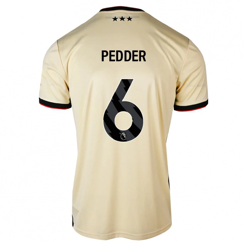 Danxen Niño Camiseta Indiana Pedder #6 Lemonchiffon Negro Rojo 2ª Equipación 2026/27 La Camisa