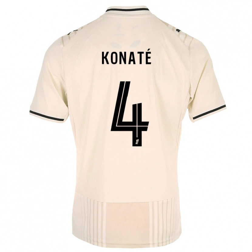 Danxen Niño Camiseta Djibril Konaté #4 Encaje Antiguo Negro Blanco Antique 2ª Equipación 2026/27 La Camisa