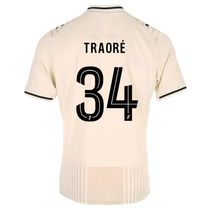 Danxen Niño Camiseta Ibrahim Traoré #34 Encaje Antiguo Negro Blanco Antique 2ª Equipación 2026/27 La Camisa