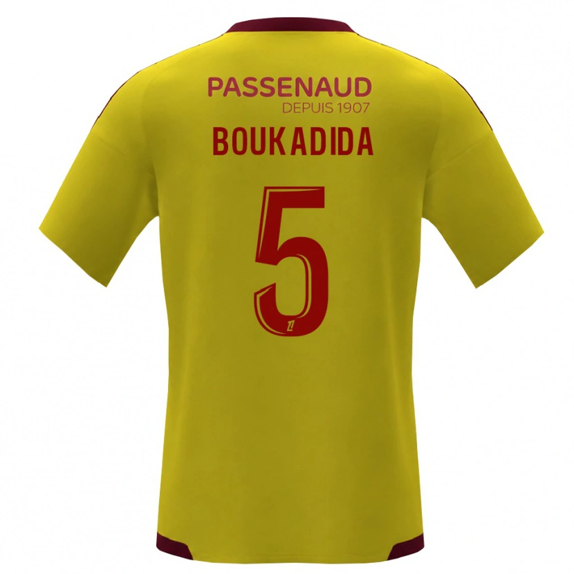 Danxen Niño Camiseta Rayan Boukadida #5 Amarillo Rojo Verde 2ª Equipación 2026/27 La Camisa