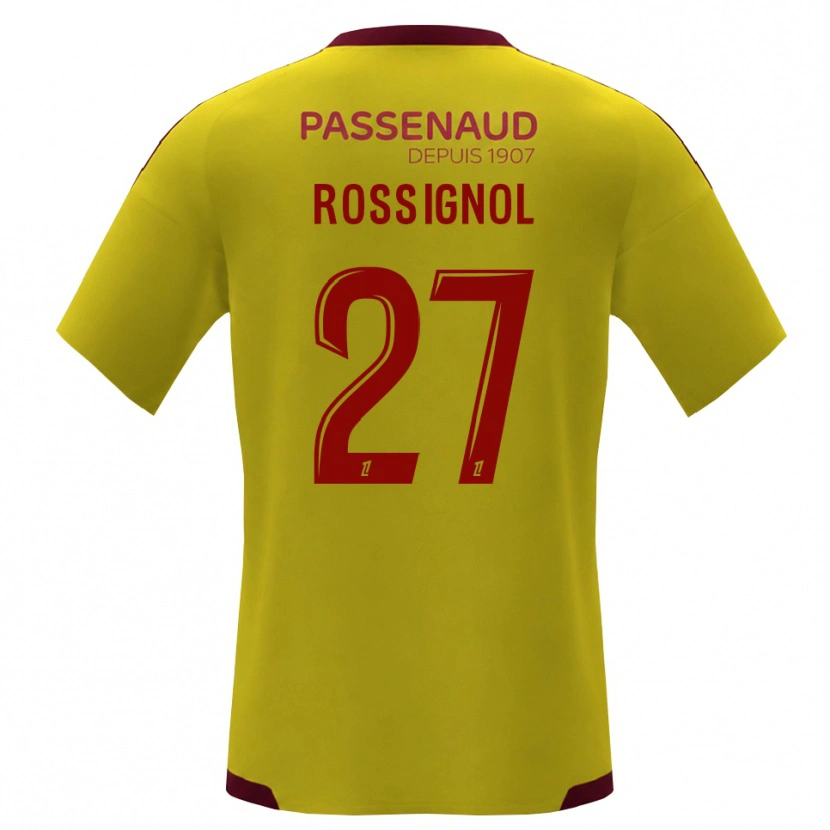 Danxen Niño Camiseta Martin Rossignol #27 Amarillo Rojo Verde 2ª Equipación 2026/27 La Camisa