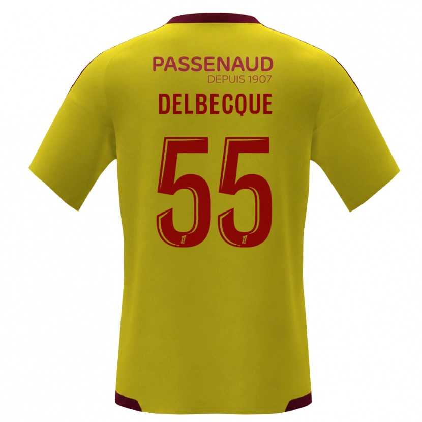 Danxen Niño Camiseta Augustin Delbecque #55 Amarillo Rojo Verde 2ª Equipación 2026/27 La Camisa