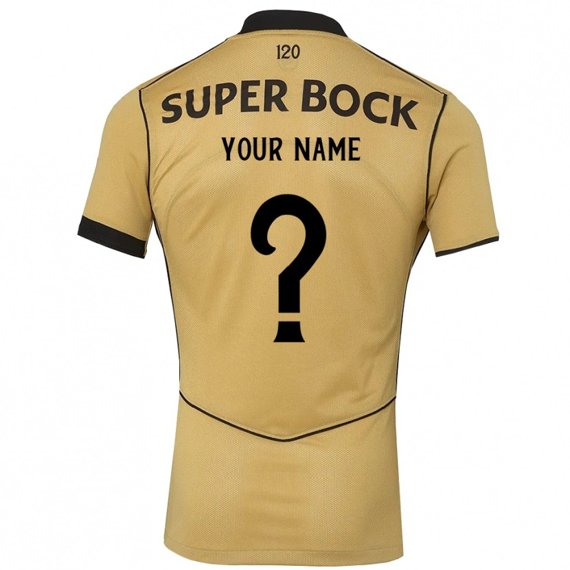 Danxen Niño Camiseta Su Nombre #0 Goldenrod Negro 2ª Equipación 2026/27 La Camisa