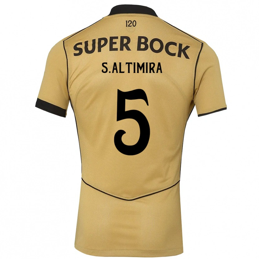 Danxen Niño Camiseta Sergi Altimira #5 Goldenrod Negro 2ª Equipación 2026/27 La Camisa