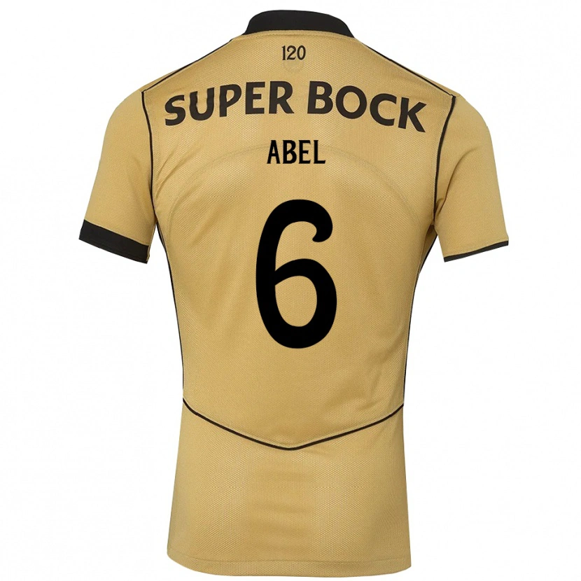 Danxen Niño Camiseta Luís Abel #6 Goldenrod Negro 2ª Equipación 2026/27 La Camisa
