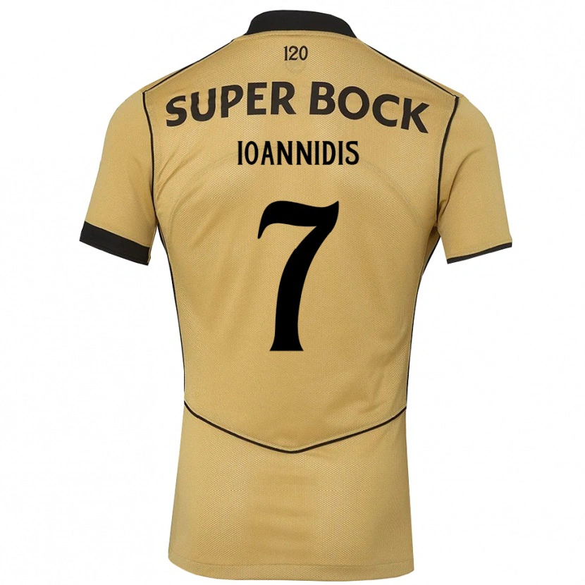 Danxen Niño Camiseta Fotis Ioannidis #7 Goldenrod Negro 2ª Equipación 2026/27 La Camisa
