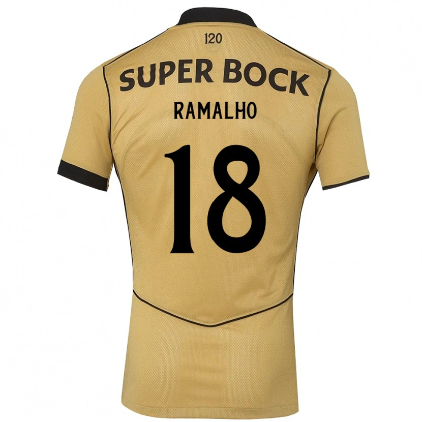 Danxen Niño Camiseta Inês Filipa Ramalho Gonçalves #18 Goldenrod Negro 2ª Equipación 2026/27 La Camisa