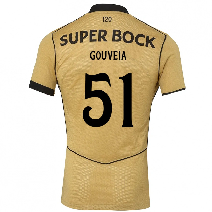 Danxen Niño Camiseta Miguel Gouveia #51 Goldenrod Negro 2ª Equipación 2026/27 La Camisa