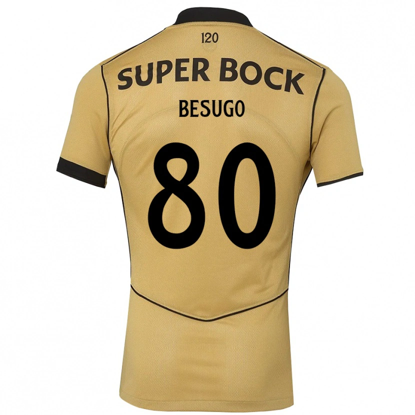 Danxen Niño Camiseta Rafael Besugo #80 Goldenrod Negro 2ª Equipación 2026/27 La Camisa