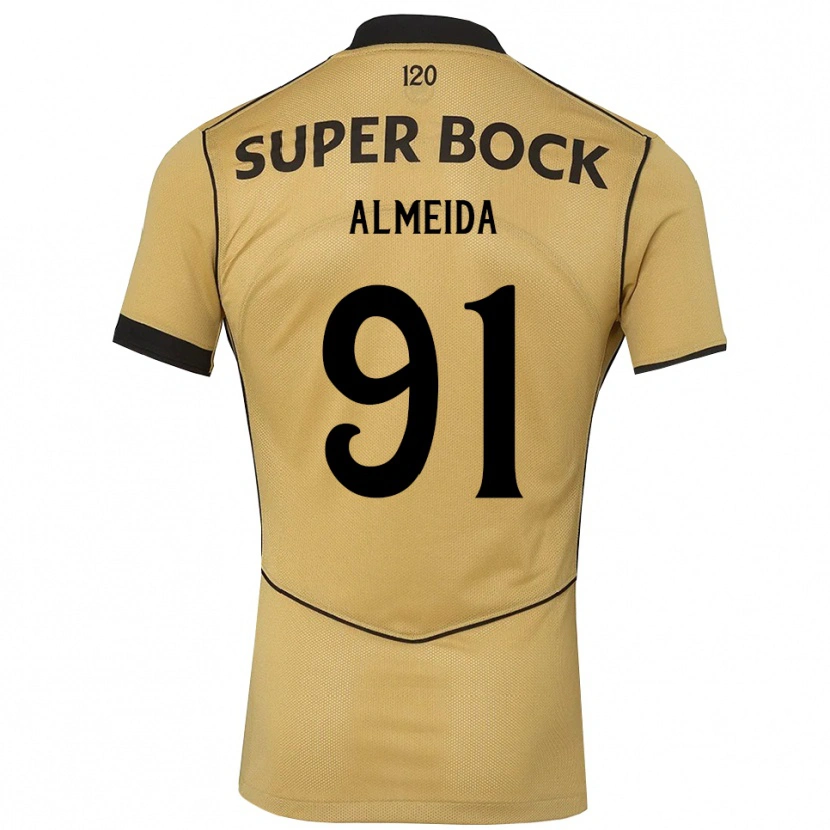 Danxen Niño Camiseta Miguel Almeida #91 Goldenrod Negro 2ª Equipación 2026/27 La Camisa