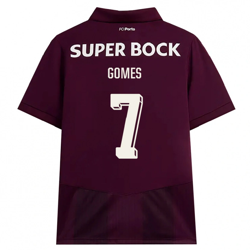 Danxen Niño Camiseta William Gomes #7 Blanco Borgoña Blanco 2ª Equipación 2026/27 La Camisa