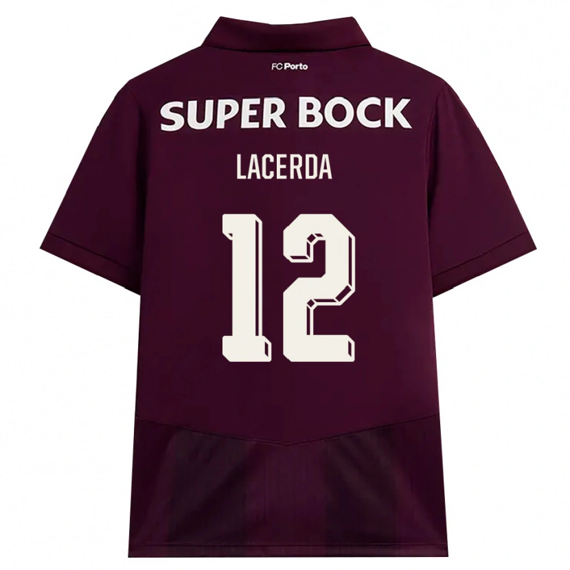 Danxen Niño Camiseta Lacerda #12 Blanco Borgoña Blanco 2ª Equipación 2026/27 La Camisa