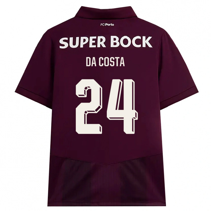 Danxen Niño Camiseta Seif Da Costa #24 Blanco Borgoña Blanco 2ª Equipación 2026/27 La Camisa