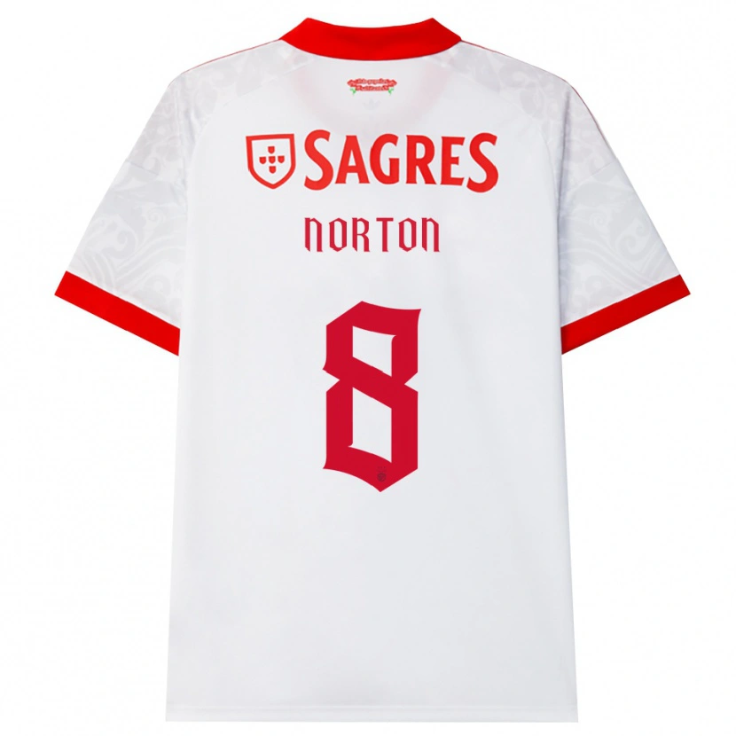 Danxen Niño Camiseta Andreia Norton #8 Blanco Rojo Amarillo 2ª Equipación 2026/27 La Camisa