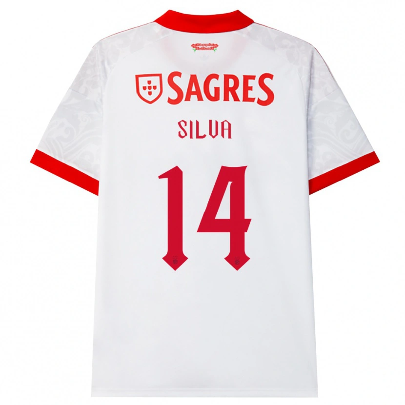 Danxen Niño Camiseta Gonçalo Silva #14 Blanco Rojo Amarillo 2ª Equipación 2026/27 La Camisa