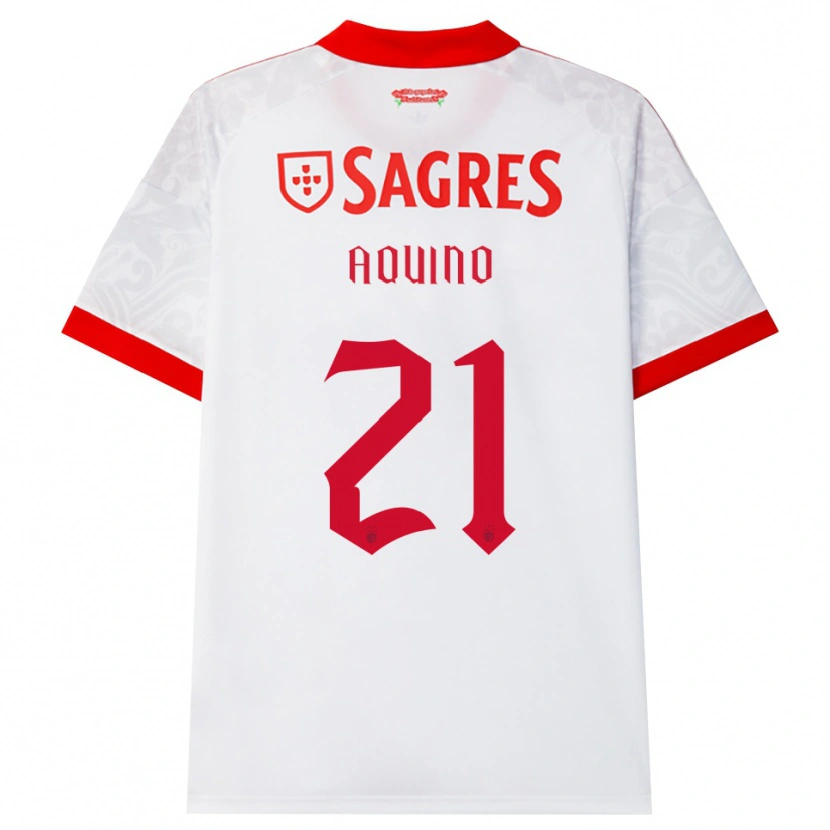 Danxen Niño Camiseta Jesus Aquino #21 Blanco Rojo Amarillo 2ª Equipación 2026/27 La Camisa