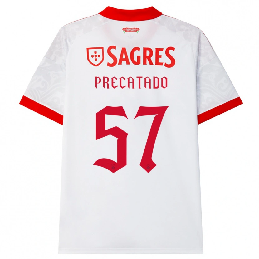 Danxen Niño Camiseta Precatado #57 Blanco Rojo Amarillo 2ª Equipación 2026/27 La Camisa