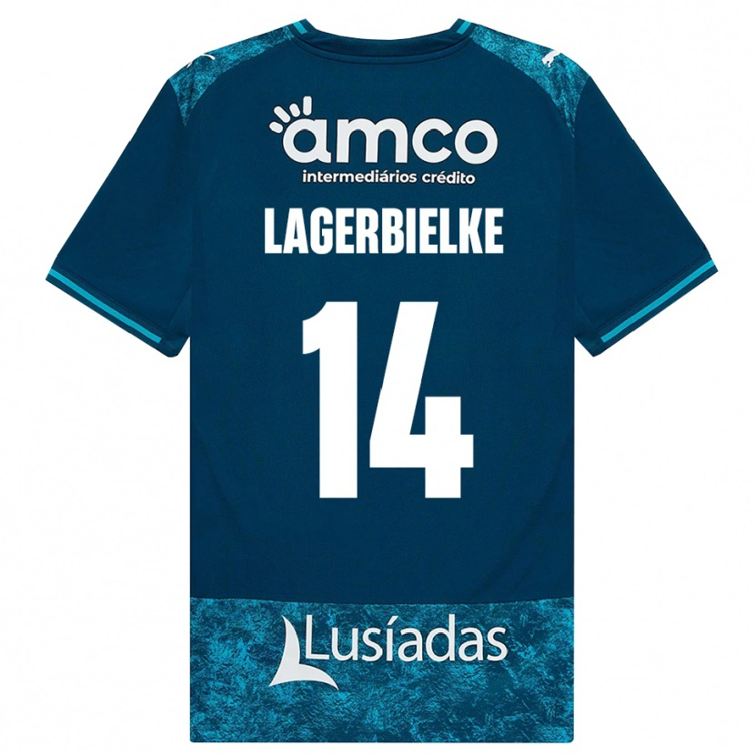 Danxen Niño Camiseta Gustaf Lagerbielke #14 Grisardodarkslategray Turquesamedio 2ª Equipación 2026/27 La Camisa