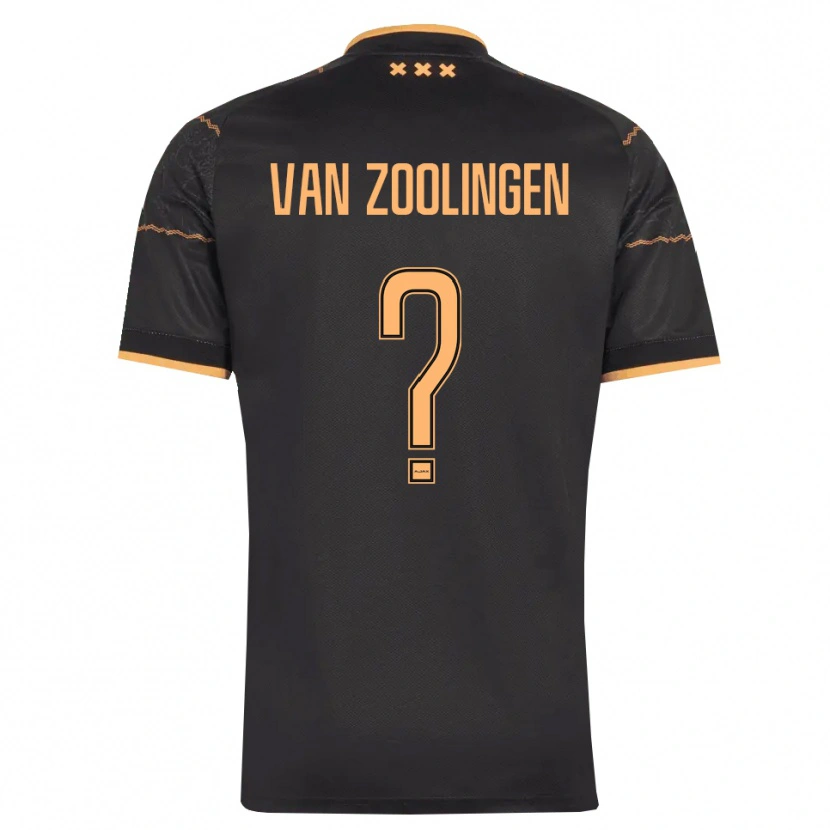 Danxen Niño Camiseta Glenn Van Zoolingen #0 Negro Naranja 2ª Equipación 2026/27 La Camisa