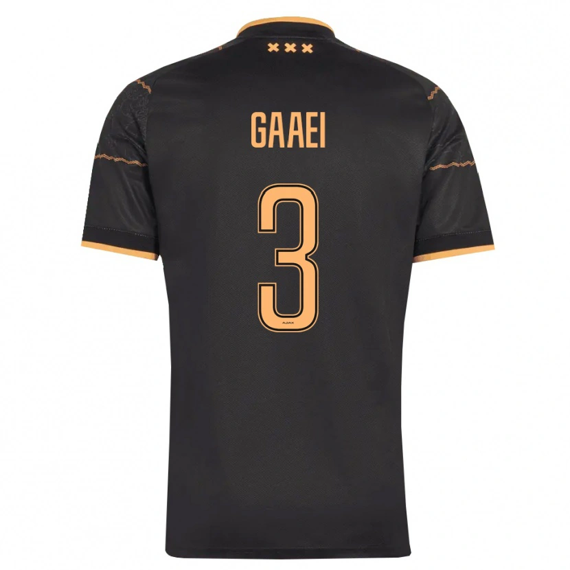 Danxen Niño Camiseta Anton Gaaei #3 Negro Naranja 2ª Equipación 2026/27 La Camisa
