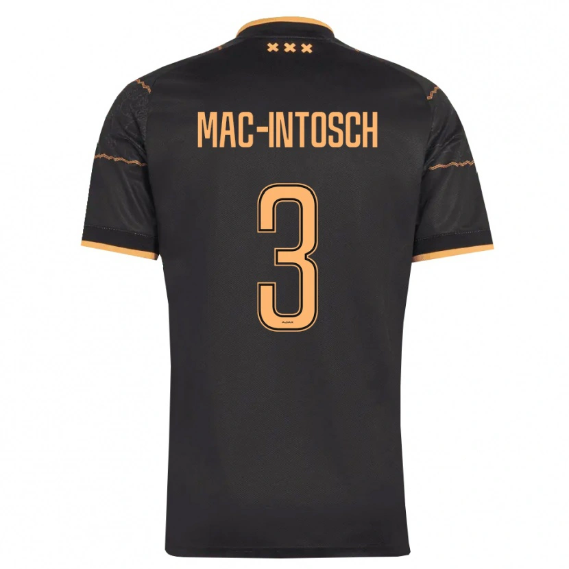 Danxen Niño Camiseta Calvin Mac-Intosch #3 Negro Naranja 2ª Equipación 2026/27 La Camisa
