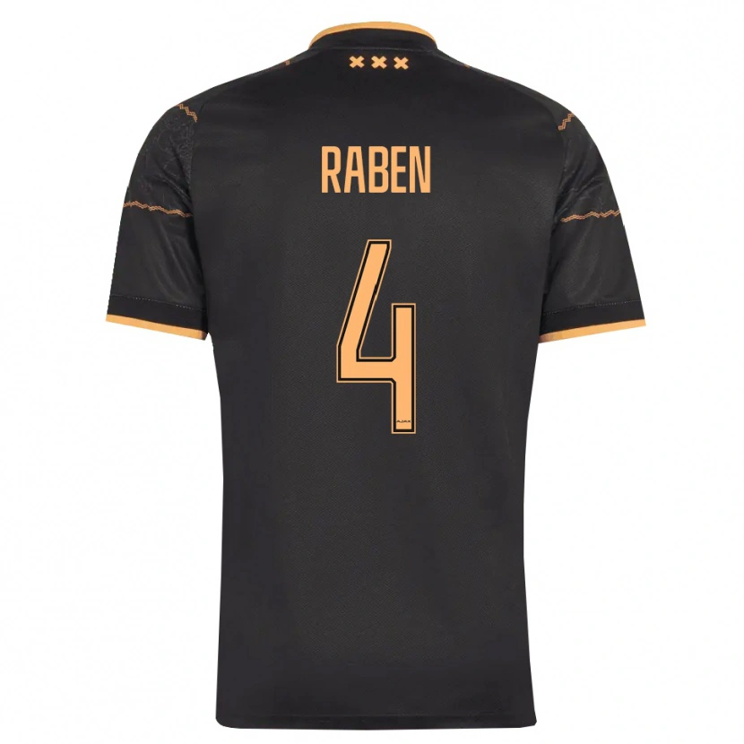 Danxen Niño Camiseta Niall Raben #4 Negro Naranja 2ª Equipación 2026/27 La Camisa