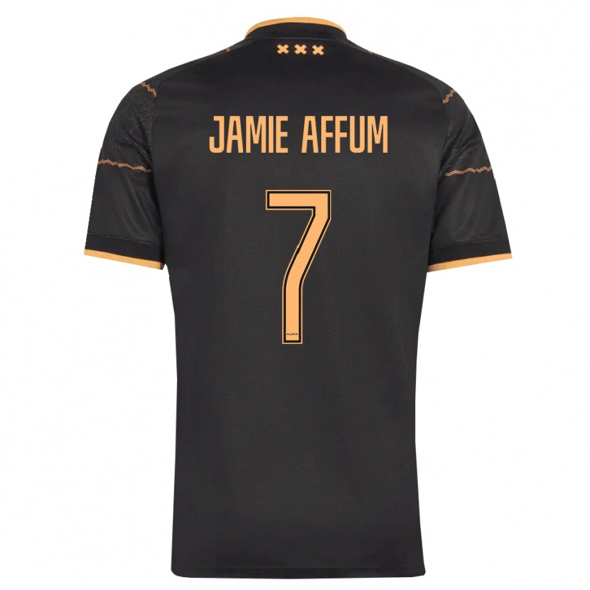 Danxen Niño Camiseta Deonell Jamie Affum #7 Negro Naranja 2ª Equipación 2026/27 La Camisa
