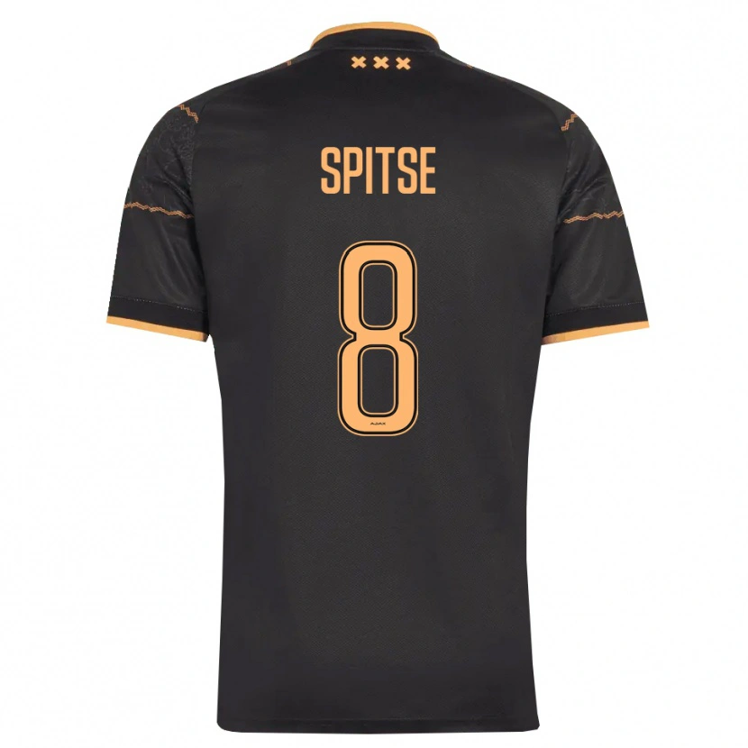 Danxen Niño Camiseta Sherida Spitse #8 Negro Naranja 2ª Equipación 2026/27 La Camisa