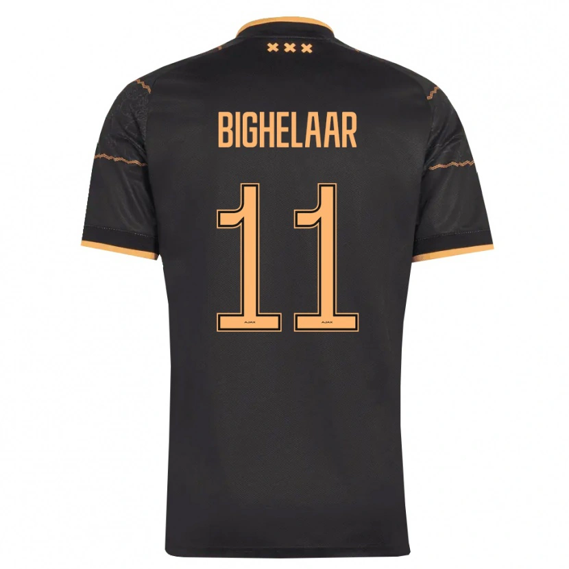 Danxen Niño Camiseta Marjolijn Van Den Bighelaar #11 Negro Naranja 2ª Equipación 2026/27 La Camisa