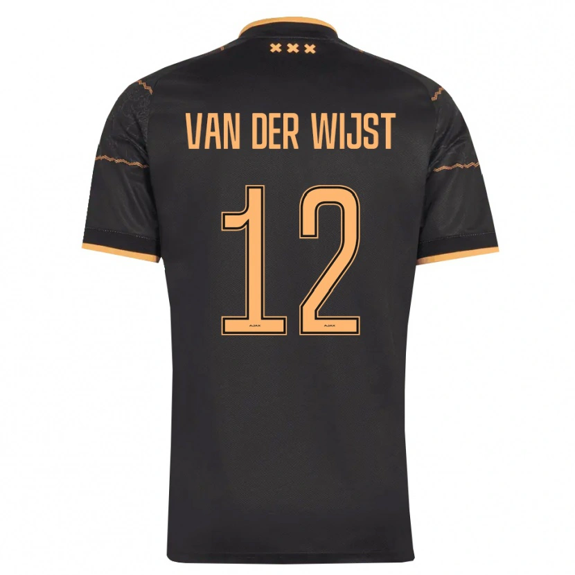 Danxen Niño Camiseta Giovanni Van Der Wijst #12 Negro Naranja 2ª Equipación 2026/27 La Camisa
