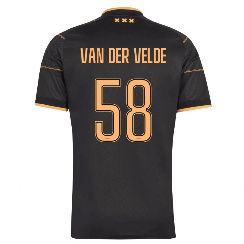 Danxen Niño Camiseta Valentijn Van Der Velde #58 Negro Naranja 2ª Equipación 2026/27 La Camisa