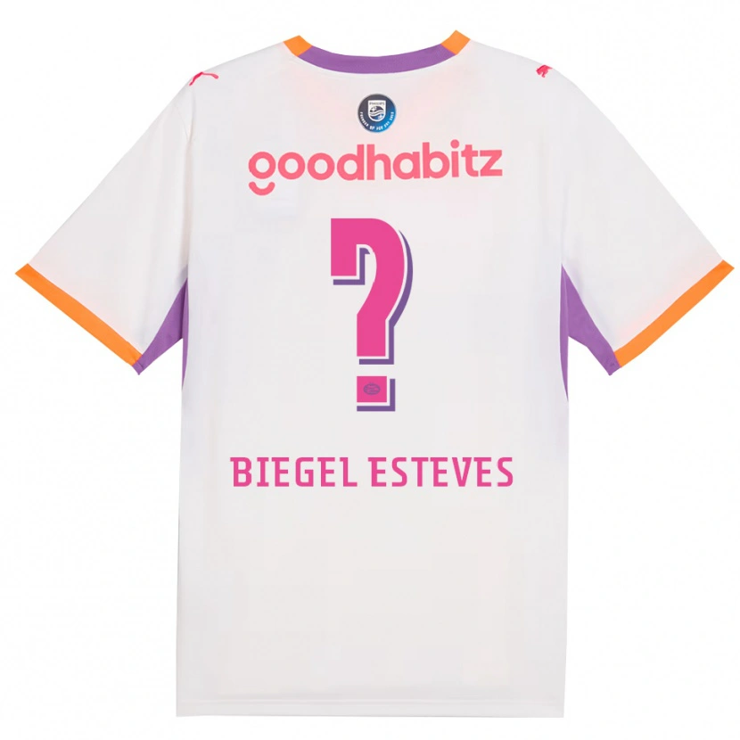 Danxen Niño Camiseta Moon Biegel Esteves #0 Blanco Púrpura Naranja 2ª Equipación 2026/27 La Camisa