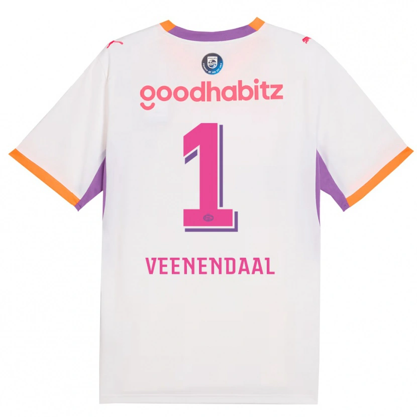 Danxen Niño Camiseta Sari Van Veenendaal #1 Blanco Púrpura Naranja 2ª Equipación 2026/27 La Camisa
