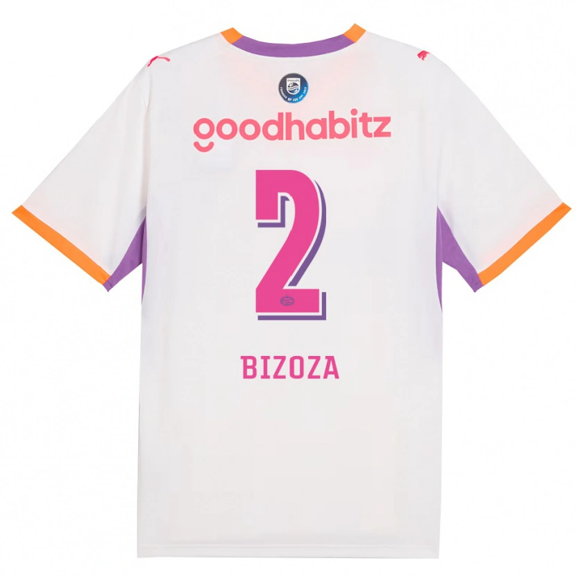 Danxen Niño Camiseta Kevin Bizoza #2 Blanco Púrpura Naranja 2ª Equipación 2026/27 La Camisa