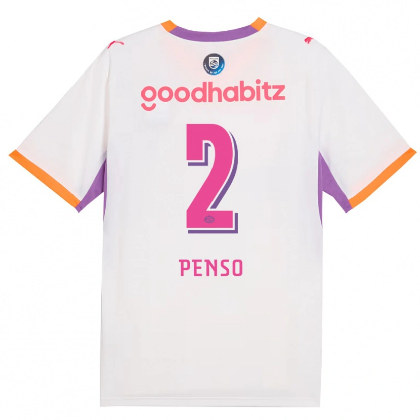 Danxen Niño Camiseta Kyano Penso #2 Blanco Púrpura Naranja 2ª Equipación 2026/27 La Camisa