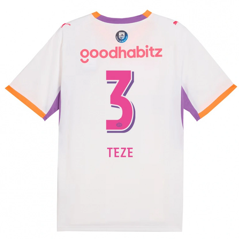 Danxen Niño Camiseta Jordan Teze #3 Blanco Púrpura Naranja 2ª Equipación 2026/27 La Camisa